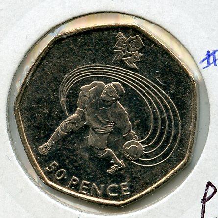 UK 2012 Olympics 13/29 Goalball Decimal 50 Pence Coin