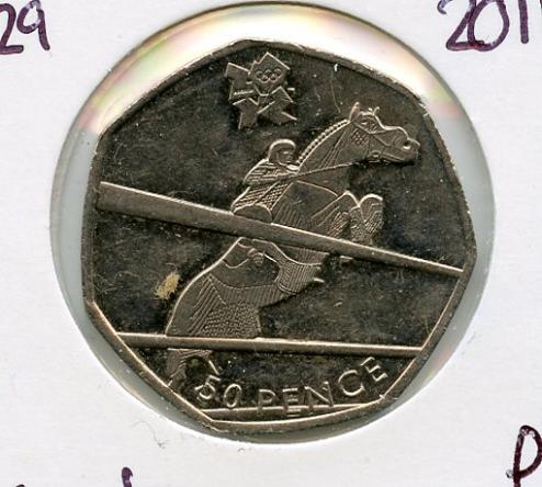 UK 2012 Olympics  10/29 Equestrian Decimal 50 Pence Coin