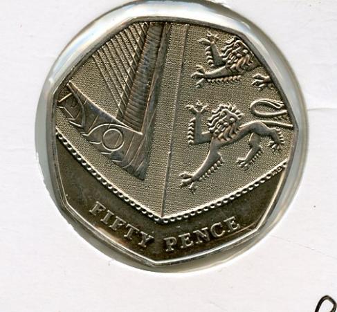 UK  Shield Obverse Decimal 50 Pence Coin  Dated 2008