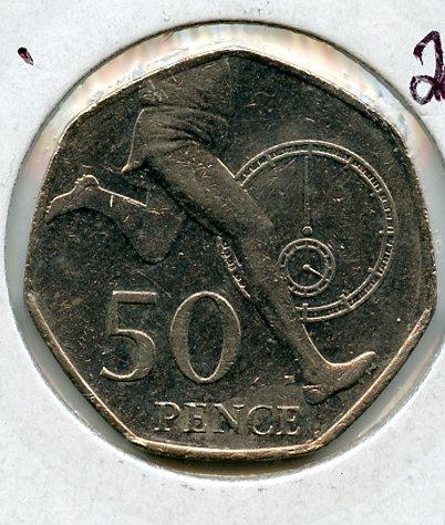 UK   Rodger Bannister Decimal 50 Pence Coin  Dated 2004