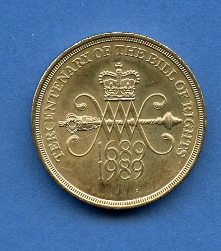 UK 1989  Bill of Rights £2 Coin