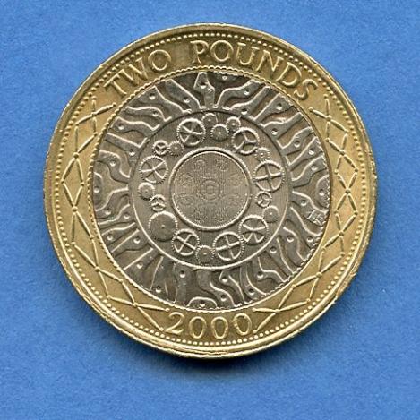 UK 2000 Standard Design £2 Coin