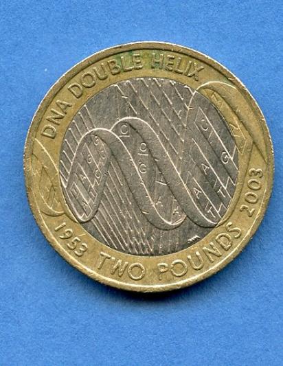 UK 2003 D.N.A. Double Helix £2 Coin