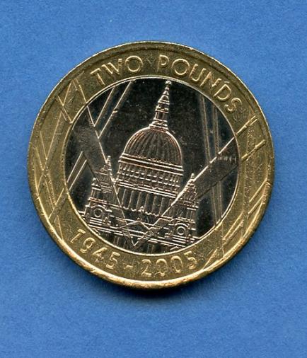 UK   End of WW2 Anniversary 1945-2005 £2 Coin