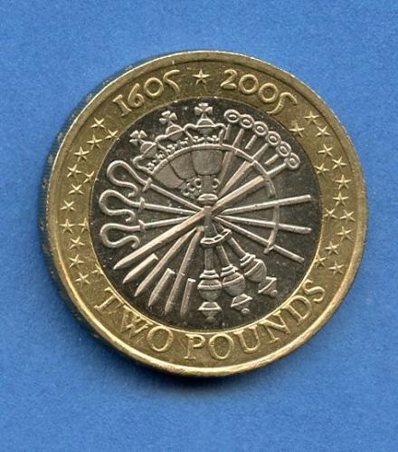 UK 2005 Gunpowder Plot £2 Coin