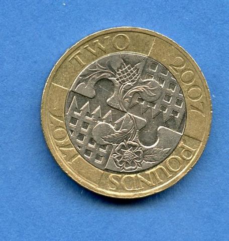 UK 2007 Tercentenary of the Act Of Union £2 Coin