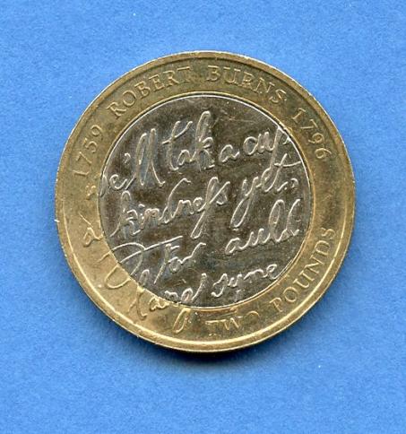 UK 2009 Robert Burns £2 Coin