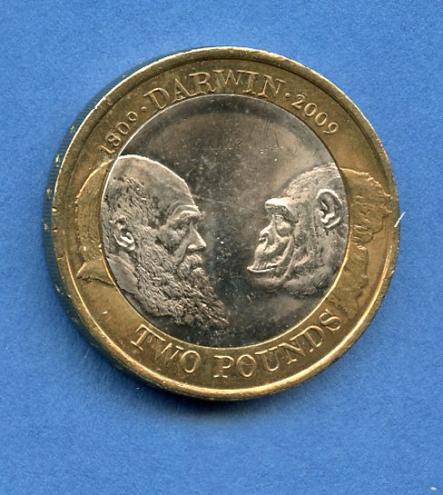 UK 2009 Charles Darwin £2 Coin