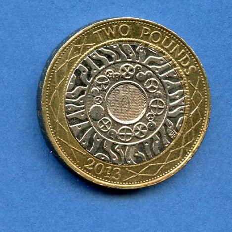 UK 2013 Standard Design £2 Coin