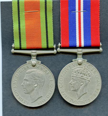 WW2 Defence & War Medals Pair named To  Peter Devlin