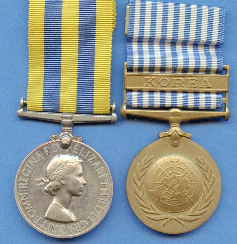 Korean War Pair of Medals To  W Chevous, EL, Royal Navy