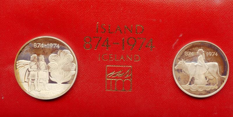 Iceland Silver Proof  Coin Set 1974