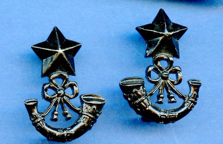 Pair of Scottish Rifles The Cameronians (Scottish Rifles) Regiment Collar Badges