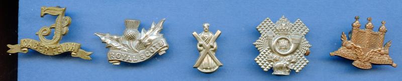 5 Scottish Regiment Collar Badges