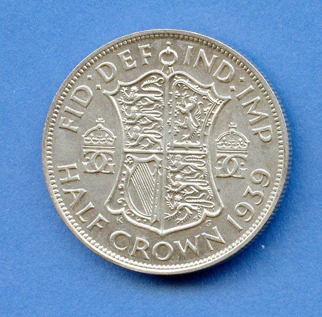 UK George VI Half Crown Coin  Dated 1939