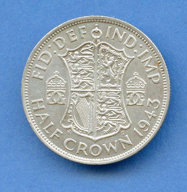 UK George VI Half Crown Coin  Dated 1943