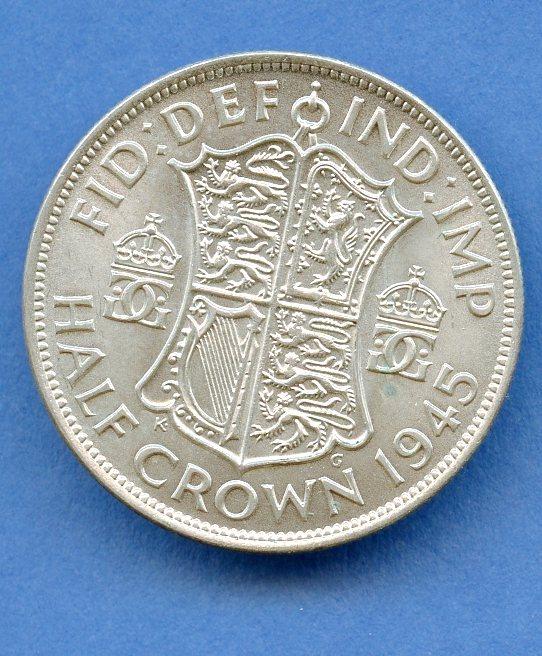 UK George VI Half Crown Coin  Dated 1945