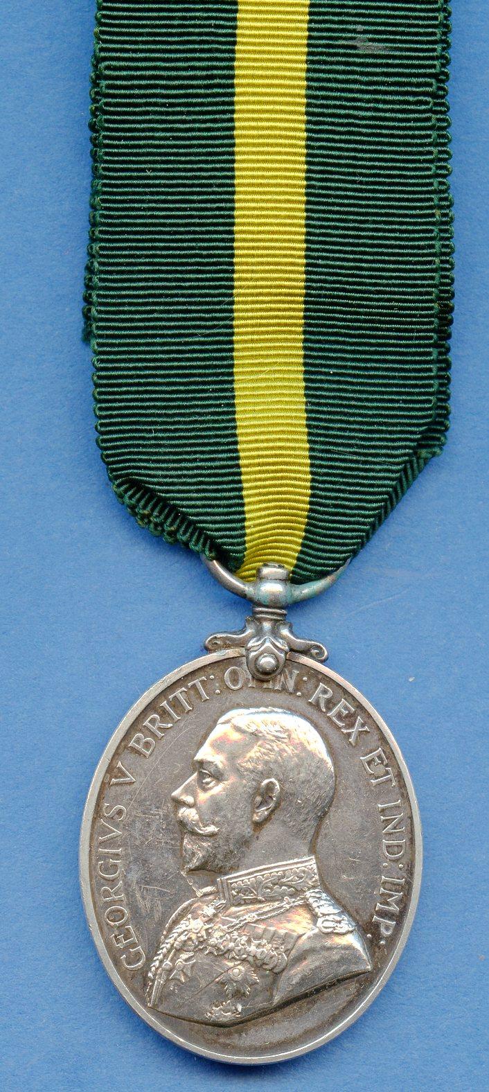 Territorial  Force Efficiency Medal; SQ. QM SJT.  T.F. Burnham, City of London Yeomanry