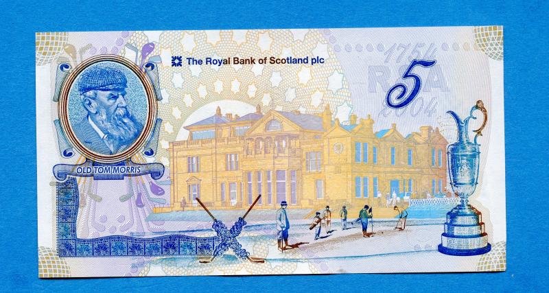 Royal Bank Of Scotland £5 Note The Royal and Ancient Golf Club Of St.Andrews 250th Anniversary