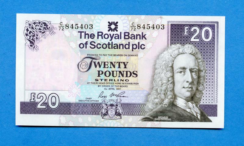 Royal Bank Of Scotland £20 Twenty Pounds Note  Dated 4th April  2017
