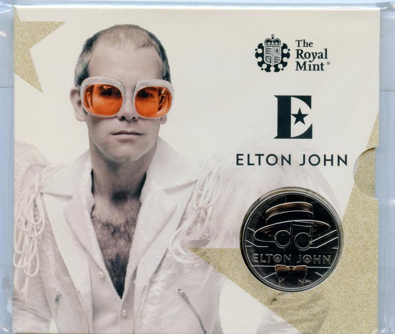 UK Royal Mint 2020  Elton John Brilliant Uncirculated £5 Coin