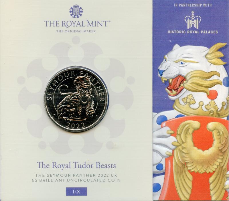 UK Royal Mint 2022 The Royal Tudor Beasts Brilliant Uncirculated £5 Coin