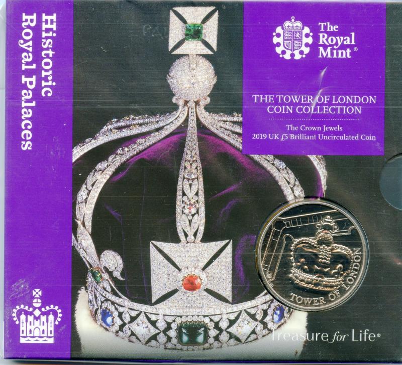 UK Royal Mint 2019 The Tower of London The Crown Jewels Brilliant Uncirculated £5 Coin