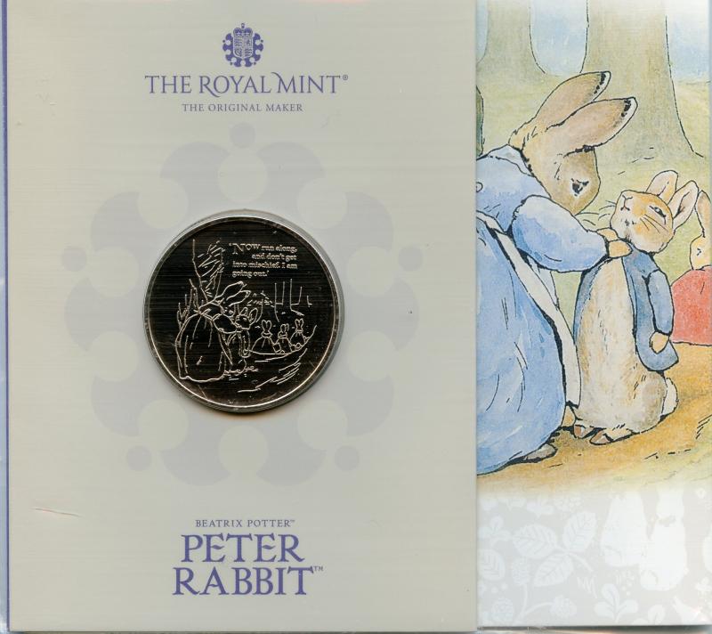 UK Royal Mint 2021 Peter Rabbit Brilliant Uncirculated £5 Coin