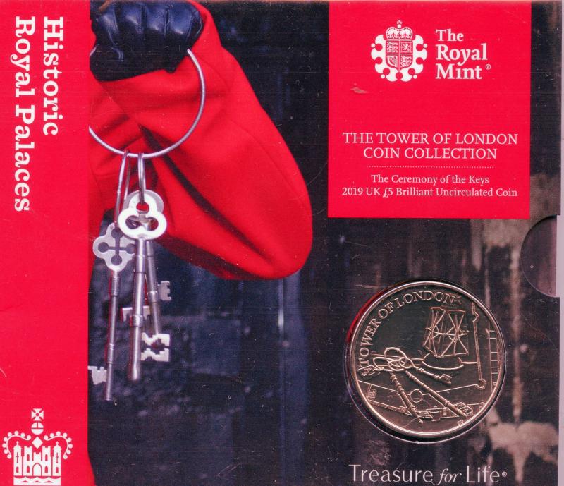 UK Royal Mint 2019 The Tower of London The Ceremony of the Keys Brilliant Uncirculated £5 Coin