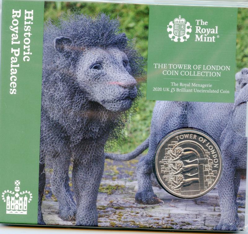 UK Royal Mint 2020 The Tower of London The Royal Menagerie Brilliant Uncirculated £5 Coin