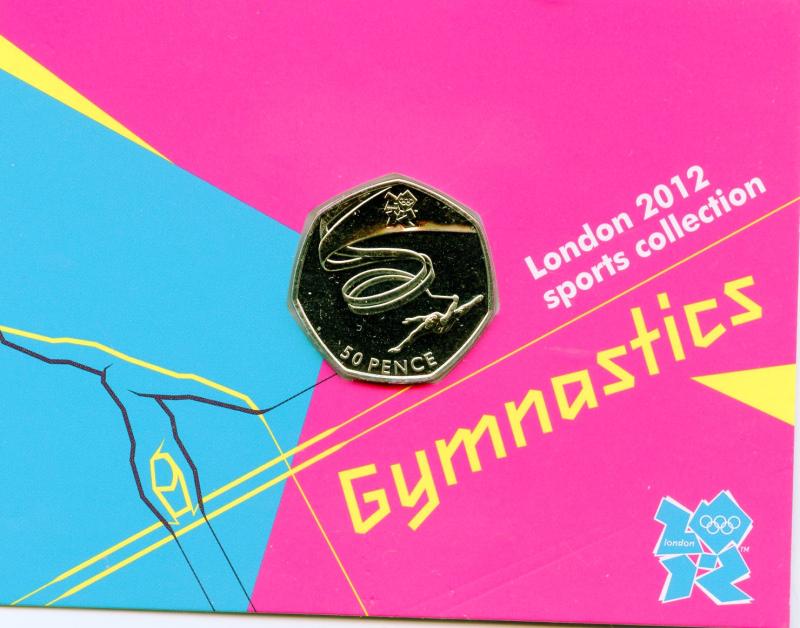 UK 2011 London 2012 Uncirculated Olympic 50p 14/29 Gymnastics