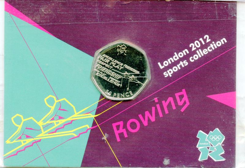 UK 2011 London 2012 Uncirculated  Olympic 50p 19/29 Rowing