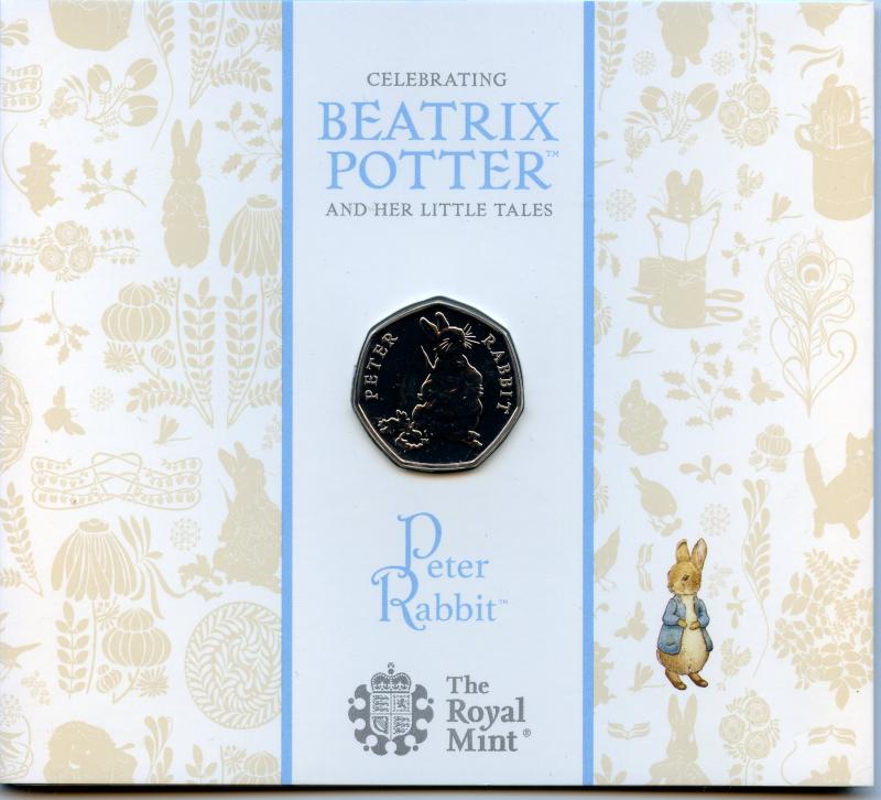 UK 2018 Beatrix Potter Peter Rabbit Brilliant Uncirculated 50 Pence Coin