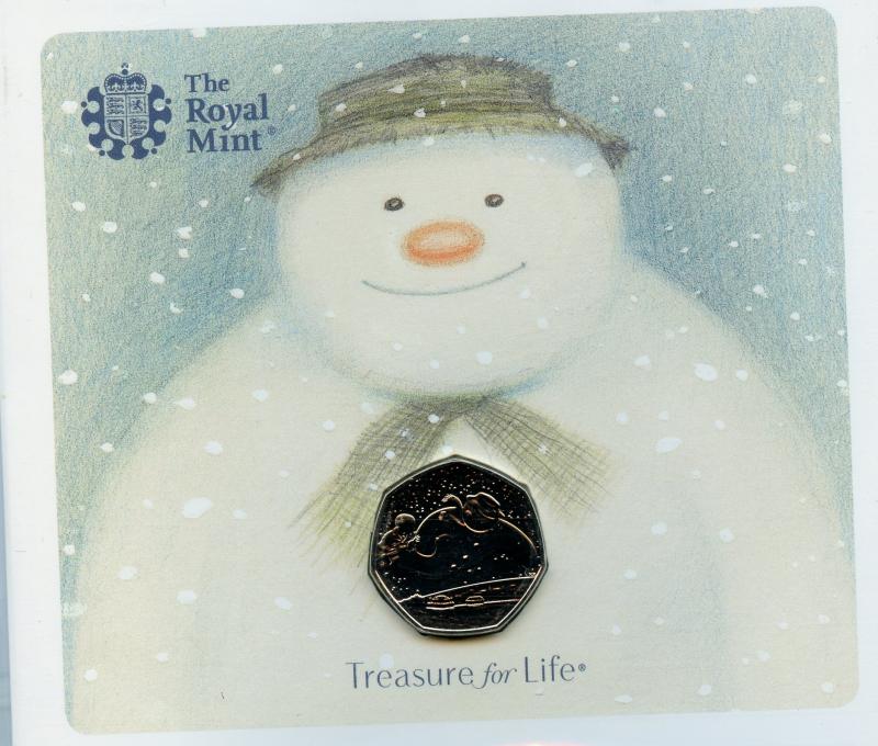 UK 2018 The Snowman Brilliant Uncirculated 50 Pence Coin