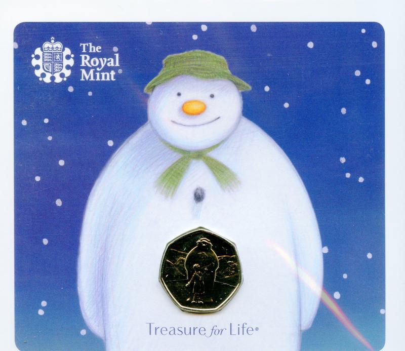 UK 2019 The Snowman Brilliant Uncirculated 50 Pence Coin