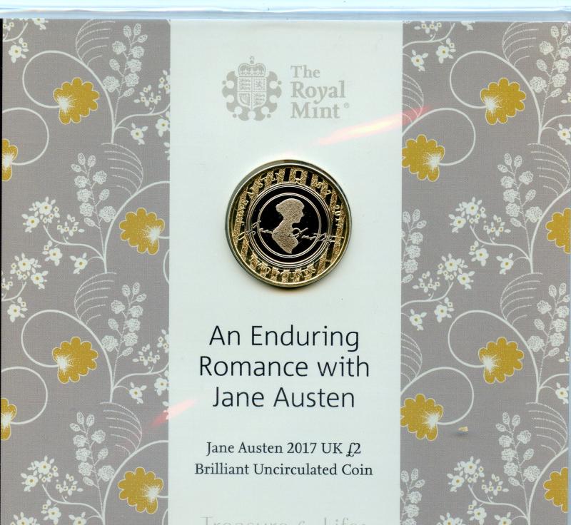 UK 2017 Brilliant Uncirculated Jane Austen Commemorative  £2 Coin