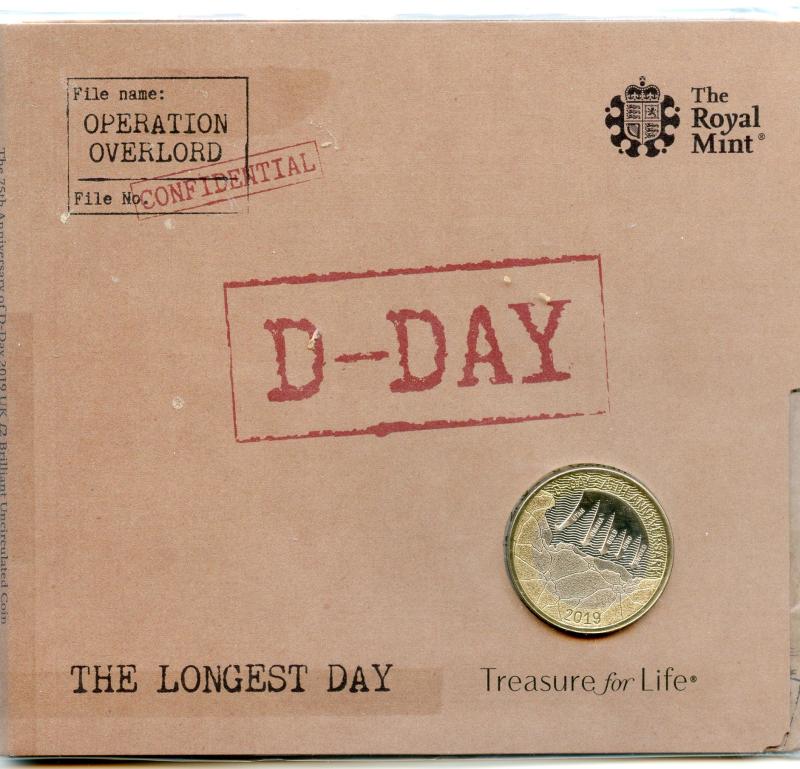 UK 2019 Brilliant Uncirculated   D-Day Commemorative  £2 Coin