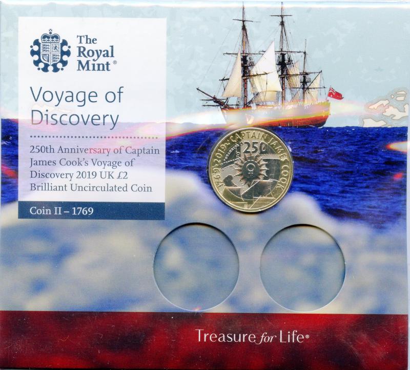 UK 2019 Brilliant Uncirculated  Voyage of Discovery Captain Cook Coin II Commemorative  £2 Coin