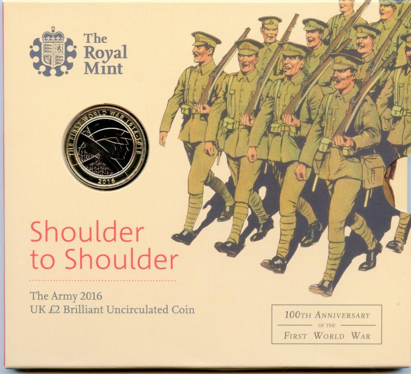 UK 2016 Brilliant Uncirculated  Shoulder To Shoulder The Army Commemorative  £2 Coin