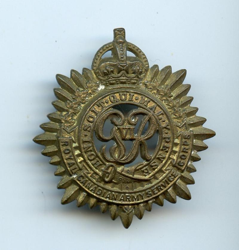 Royal Canadian Army Service Corps Cap Badge