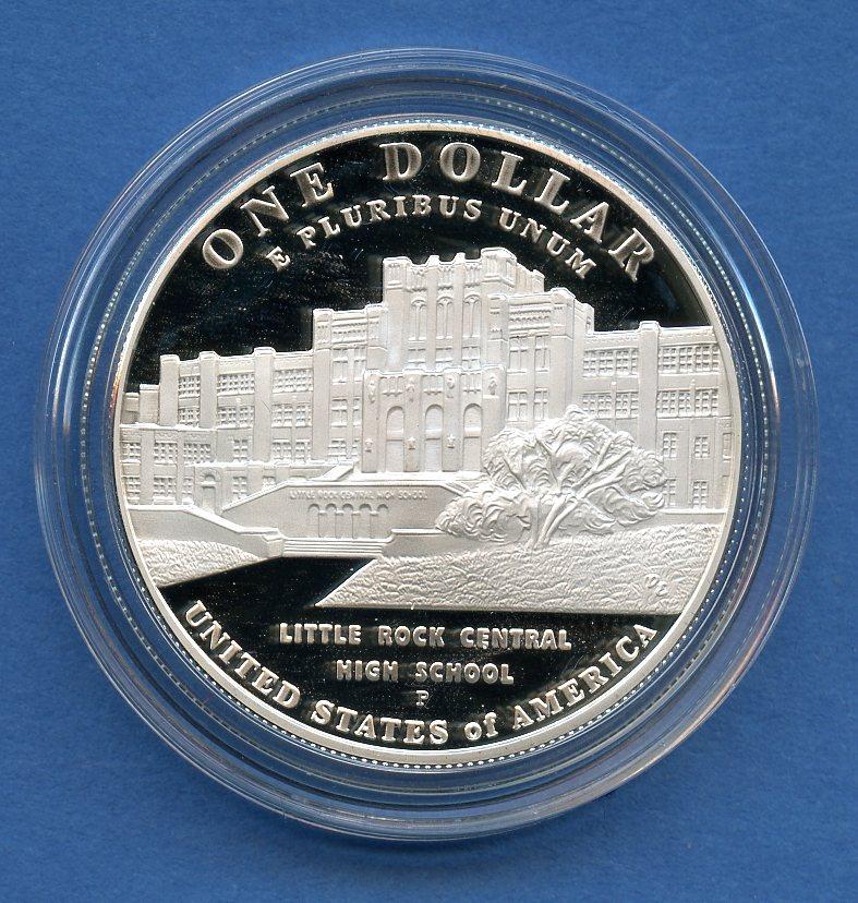 U.S.A. 2007 Desegregation Little Rock Commemorative Proof Silver Dollar