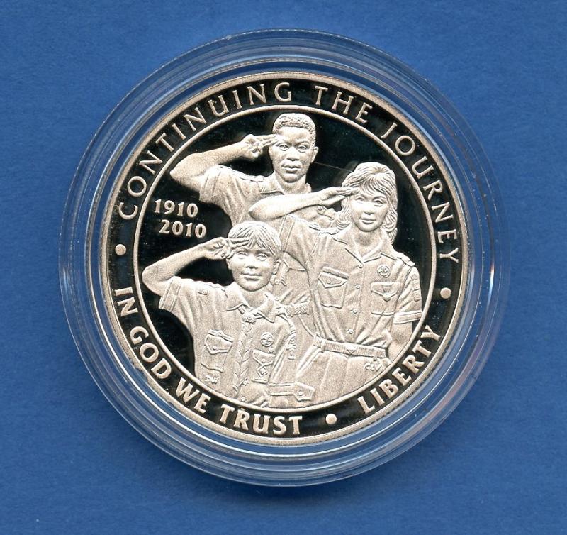 U.S.A. 2010 Boy Scouts Of America Centennial Commemorative Proof Silver Dollar
