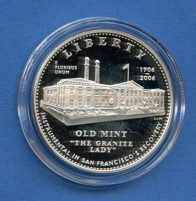 U.S.A. United States of America  San Francisco Old Mint Commemorative  Silver Proof Dollar Coin Dated 2006