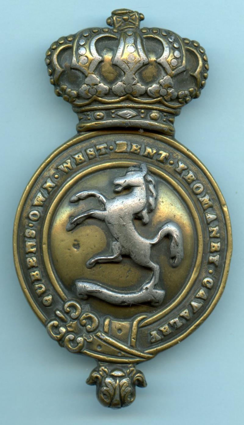 Queens Own West Kent Yeomanry Cavalry Horse Brass Badge