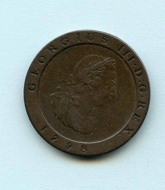 Isle of Man Halfpenny Coin Dated 1798