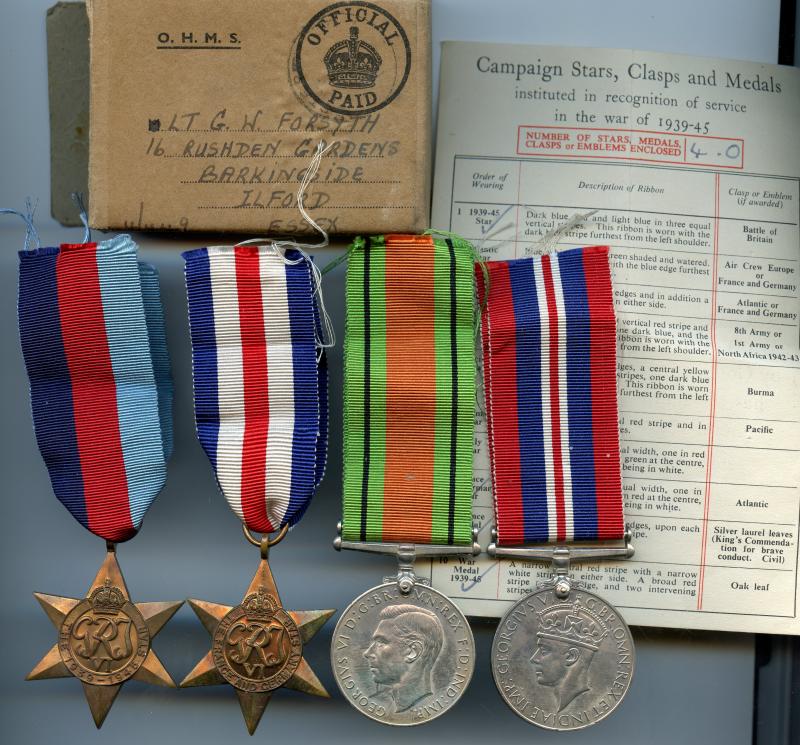 WW2 Boxed Group of Medals To LT G.W. Forsyth