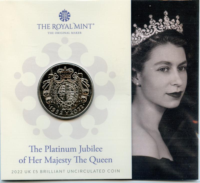 UK Royal Mint 2022 Platinum Jubilee Brilliant Uncirculated £5 Coin