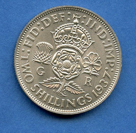 UK 1937  George VI  Florin Coin