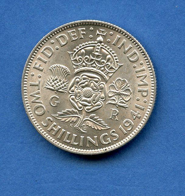 UK 1941  George VI  Florin Coin