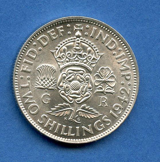 UK 1942  George VI  Florin Coin